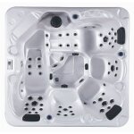 Spa thalassa - 5 places - acrylique blanc marbr - habillage gris