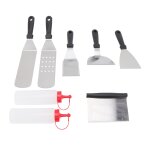Spatule pour plancha, 6 pièces, 2 bouteilles, poignée robuste en acier inoxydable, ensemble de spatules ... Spatule pour plancha, 6 pièces, 2 bouteilles, poignée robuste en acier inoxydable, ensemble de spatules ...