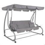 Springos� balancelle de jardin 3 places avec dossier inclinable, 193 x 163 cm, inclus 2 coussins et porte ...