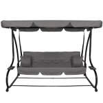 Springos balancelle de jardin 4 places 220 x 162 cm avec coussins, banc - balancelle avec porte - gobelets ...