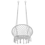 Balancelle suspendue - springos - design macram - confortable - idal extrieur - gris / jaune