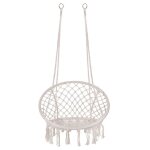 Springos balancelle suspendue a franges, fauteuil suspendu design macram pour jardin