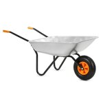 Springos� brouette de jardin 120 l chariot de transport acier roue pneumatique