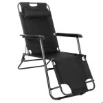 Springos� chaise longue de jardin avec appui - t�te, accoudoirs et repose - pieds