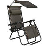 Springos chaise longue de jardin avec repose - pieds, pare - soleil, accoudoirs, coussin de nuque