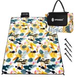 Springos couverture de pique - nique 200 x 200 cm, tapis de sige, tapis de sol en aluminium, ancre ...