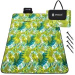 Couverture de pique - nique - springos - 200x200cm - imperm�able - portable - motif feuilles