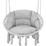 Springos� hamac chaise fauteuil suspendu balan�oire en coton coussin d�assise inclus pour jardin, patio, ...