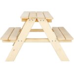 Table enfant pour pique - nique springos� - bois massif - 90 x 79 x 50 cm - blanc - naturel - enfant