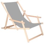 Springos� transat de jardin chaise longue pliante en bois avec accoudoirs