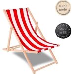 Springos� transat de jardin chaise longue pliante en bois de plage 120 kg