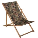Springos� transat de jardin impr�gn� chaise longue pliante en bois de plage 120 kg - moro