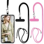 Spwa - 2 pices cordon telephone portable, tour de cou tlphone universelle avec patch rglable amovible ...
