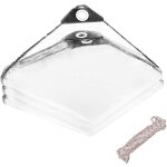 Spwa - 2 x 2 m b�che transparente avec ?illets, 400g / m b�che imperm�able en pvc, bache de protection ...