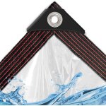 Spwa - bche transparente, impermable, 2 x 4 m, avec ?illets, pour balcon, protection contre la pluie, ...