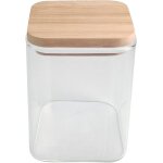 Spwb - birambeau - bocal en verre - botes conservation - couvercle bambou - idal conservation aliments ...