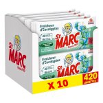 St marc lot de 10 lingettes nettoyante dsinfectante, 42 lingettes, parfum eucalyptus, convient aux appareils ...