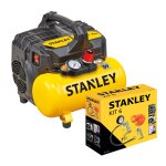 Stanley compresseur 8 bar 6l dst 100 / 8 / 6 avec kit outils pneumatiques 6 pi�ces - compresseur avec ...