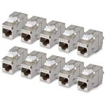 Startech. com jack keystone cat6a blind�, lot de 10 prises ethernet rj45 keystone, prise murale stp cat6a, ...