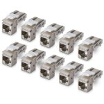 Startech. com jack keystone cat6a blind�, lot de 10 prises ethernet rj45 keystone, prise murale stp cat6a, ...