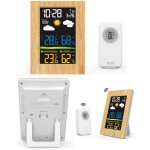 Station mto ¿ intrieure extrieure bois clair - affichage digital - hygromtre - rveil double alarme ...