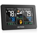 Station m�t�o sans fil ecran couleur alarme pr�vision m�t�o affichage de la temp�rature int�rieure et ...