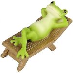 Statue d'animal de jardin ferique, mini figurine de grenouille de salle de bain extrieure - jouant ...