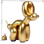 Statue d'animaux en rsine en forme de chien ballon brillant mignon, sculpture d'art, figurine artisanale, ...