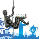 Statue d'athlte abstraite en rsine, pendentif suspendu, sculpture masculine de sport moderne, escalade, ...