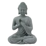 Statue de bouddha en grs vert, sculpture bouddhiste assise, ornement pour salon et cour, 7135k - 01