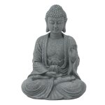 Statue de bouddha en grs vert, sculpture bouddhiste assise, ornement pour salon et cour, 7135k - 02