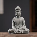 Statue de bouddha tathagmibuddha en pierre de sable vert, dcoration de maison, salon, bureau, poisson ...