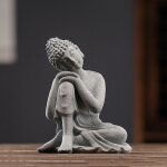 Statue de bouddha tathagmibuddha en pierre de sable vert, dcoration de maison, salon, bureau, poisson ...