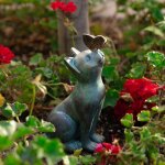 Statue de chat en forme de papillon, sculpture de jardin en r�sine, ornement de paysage, cadeau d'anniversaire ...