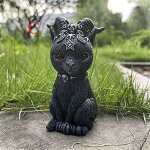 Statue de chat noir mystrieux et mignon, figurine de sorcire, dcor de bureau, ornement, sculpture ...