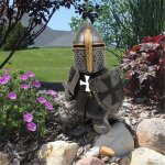 Statue de chevalier de jardin nain, ornement extrieur, gobelin, soldat, garde, figurine, sculpture d'armure, ...
