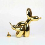 Statue de chien ballon caca en rsine moderne, sculpture animale pupmed, dcoration d'intrieur, artisanat ...