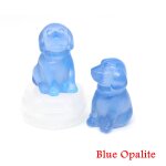 Statue de chien en cristal naturel, obsidienne sculpte  la main, animal de compagnie de gurison reiki, ...