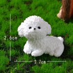 Statue de chien de dessin en rsine blanche, etanche, mignonne, crative, raliste, faite a la main, ...
