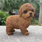Statue de chien teddy, sculpture de collection en r�sine, mod�le pour la maison, le bureau, le salon
