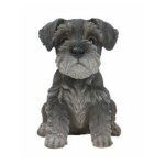 Statue de chiot schnauzer assis, sculpture de pelouse en rsine, super mignon, dcoration de jardin, ...