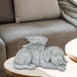 Statue commmorative d'animal de compagnie, figurine de chien et de chat avec ailes, ornement de jardin ...