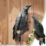Statue de corbeau en résine, faux corbeau, sculpture d'oiseau, corbeau d'extérieur, décor d'halloween, ... Statue de corbeau en résine, faux corbeau, sculpture d'oiseau, corbeau d'extérieur, décor d'halloween, ...