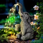 Statue d'�l�phant am�lior�e - d�coration de jardin - lumi�res led � �nergie solaire - cadeau pour femme ...
