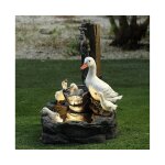 Statue de famille de canards se baignant ¿ fontaine de jardin en résine à lumière solaire décorative ... Statue de famille de canards se baignant ¿ fontaine de jardin en résine à lumière solaire décorative ...