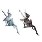 Statue de fe enchanteresse en rsine, ornement de jardin pour amnagement paysager ¿ dcoration durable ...