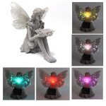 Statue de f�e en r�sine, fleur de jardin solaire, ornement de couleur changeante, d�coration artisanale, ...