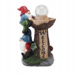 Statue de gnome dcorative faite  la main, belle sculpture de gnome en rsine avec lam