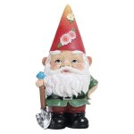 Statue de gnome de jardin a energie solaire, ornements d'ext�rieur, avec lampe solaire, figurines de ...