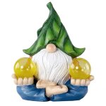 Statue de gnome sans visage, eclairage de paysage de jardin, figurines en r�sine, sculpture de nuit de ...